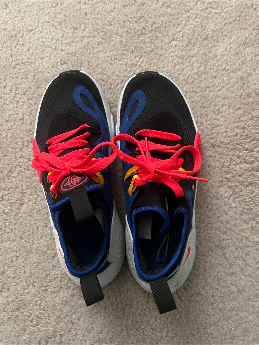 Nike Kids Athletic Sneakers in Black, Blue & Red